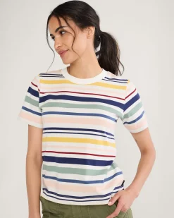 Pendleton WOMEN'S DESCHUTES STRIPE TEE ECRU STRIPE New