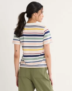 Pendleton WOMEN'S DESCHUTES STRIPE TEE ECRU STRIPE New
