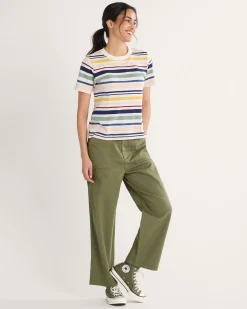 Pendleton WOMEN'S DESCHUTES STRIPE TEE ECRU STRIPE New