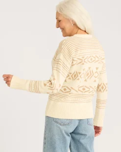 Pendleton WOMEN'S DISCOVERY ALPACA/MERINO SWEATER IVORY MULTI Hot