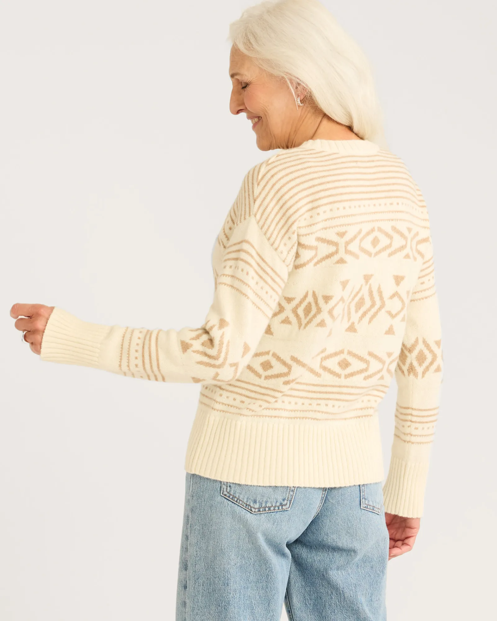 Pendleton WOMEN'S DISCOVERY ALPACA/MERINO SWEATER IVORY MULTI Hot