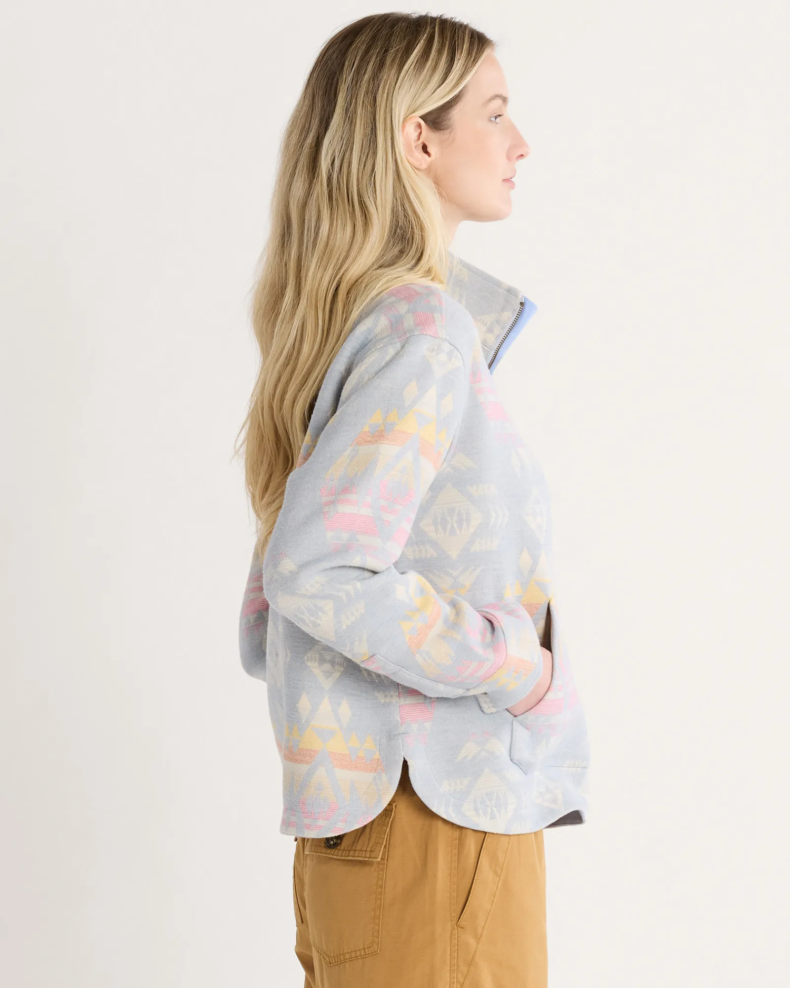 Pendleton WOMEN'S DOUBLESOFT HALF-ZIP PULLOVER BLUE AGATE BEACH Best