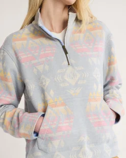 Pendleton WOMEN'S DOUBLESOFT HALF-ZIP PULLOVER BLUE AGATE BEACH Best
