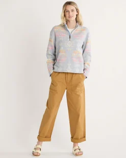 Pendleton WOMEN'S DOUBLESOFT HALF-ZIP PULLOVER BLUE AGATE BEACH Best