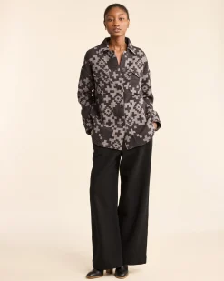 Pendleton WOMEN'S DOUBLESOFT SHIRT JACKET CHARCOAL TOSSED CROSS Best