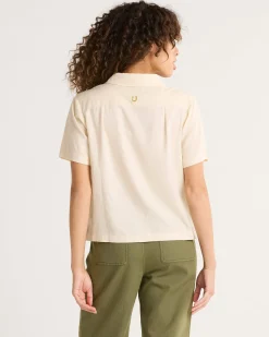 Pendleton WOMEN'S EMBROIDERED LINEN SHIRT NATURAL New