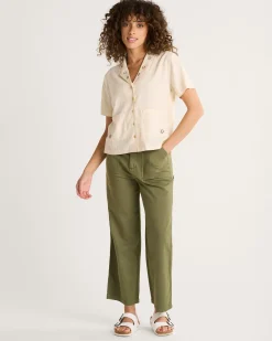 Pendleton WOMEN'S EMBROIDERED LINEN SHIRT NATURAL New