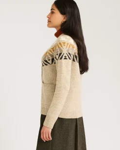Pendleton WOMEN'S FAIR ISLE MERINO CARDIGAN OATMEAL MULTI New