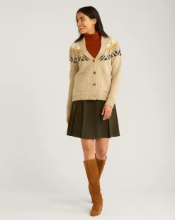 Pendleton WOMEN'S FAIR ISLE MERINO CARDIGAN OATMEAL MULTI New
