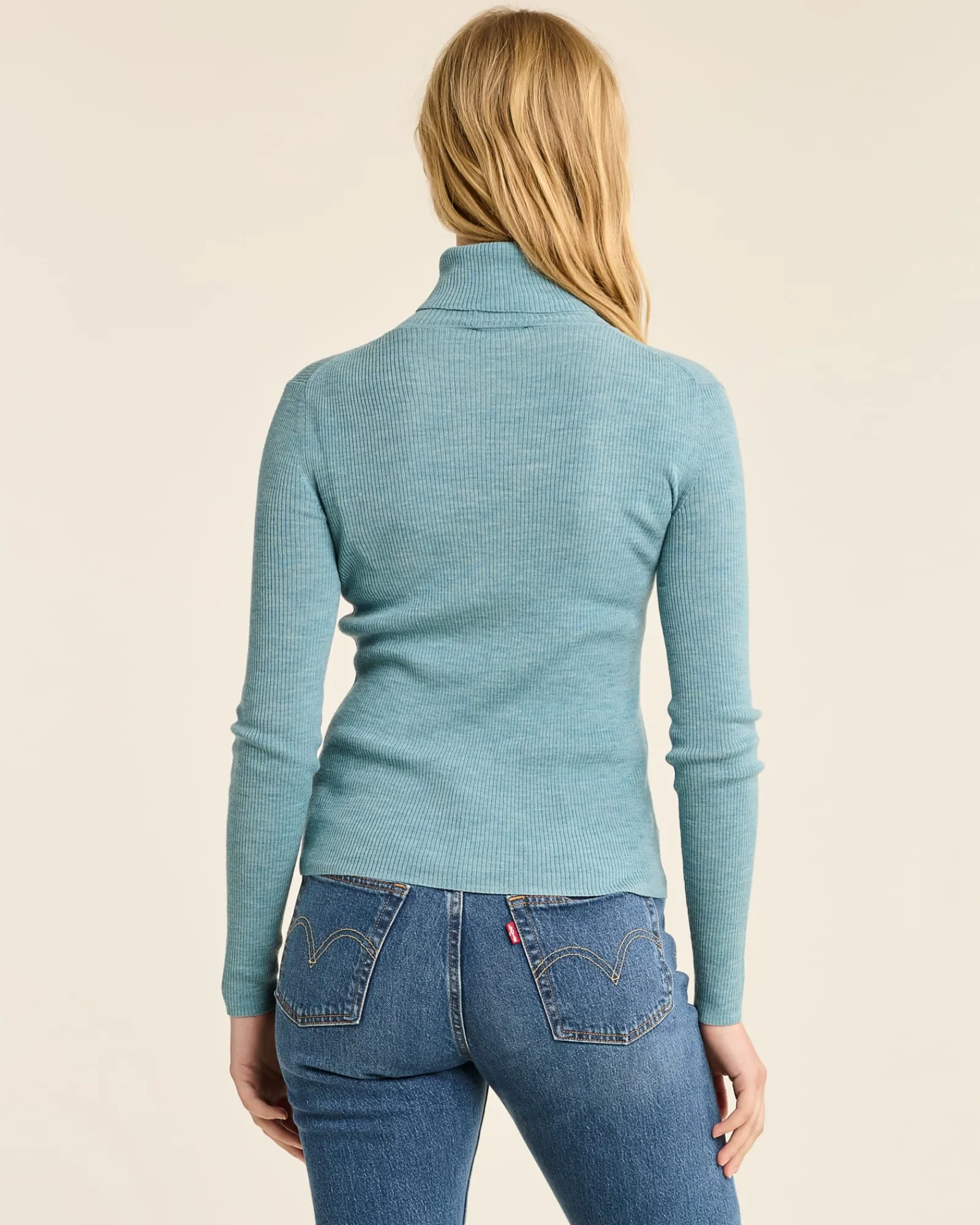 Pendleton WOMEN'S FITTED MERINO TURTLENECK ATLANTIC BLUE HEATHER Outlet