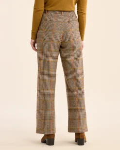 Pendleton WOMEN'S GLEN PLAID WOOL TROUSERS TAN/BROWN New