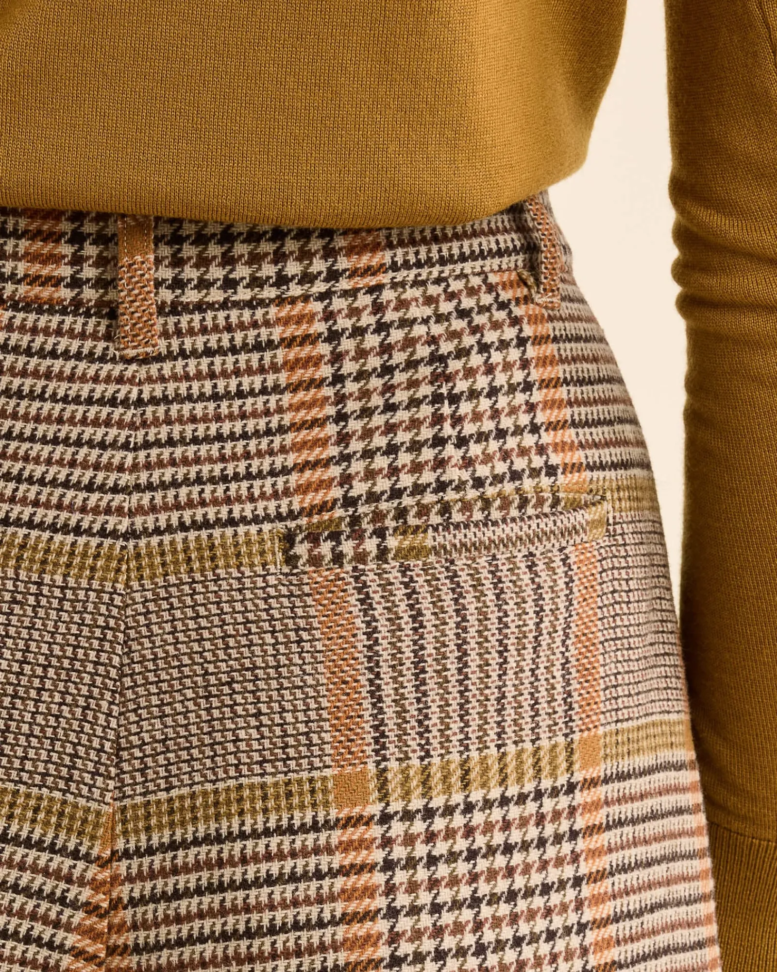 Pendleton WOMEN'S GLEN PLAID WOOL TROUSERS TAN/BROWN New