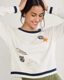 Pendleton WOMEN'S GRAPHIC FRENCH TERRY CREWNECK ANTIQUE WHITE Fashion