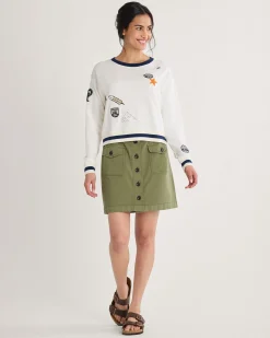 Pendleton WOMEN'S GRAPHIC FRENCH TERRY CREWNECK ANTIQUE WHITE Fashion
