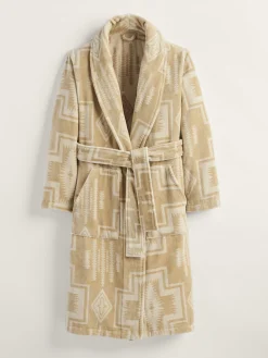Pendleton WOMEN'S HARDING COTTON TERRY VELOUR BATHROBE SANDSHELL Hot