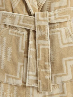 Pendleton WOMEN'S HARDING COTTON TERRY VELOUR BATHROBE SANDSHELL Hot