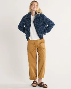 Pendleton WOMEN'S HEATHER ZIP-FRONT FLEECE JACKET BLUE HARDING STAR Outlet