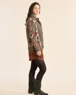 Pendleton WOMEN'S HERITAGE LAMBSWOOL CARDIGAN BROWN MIX MULTI Fashion