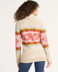 Pendleton WOMEN'S HERITAGE WOOL CARDIGAN TAN/ORANGE MULTI Discount