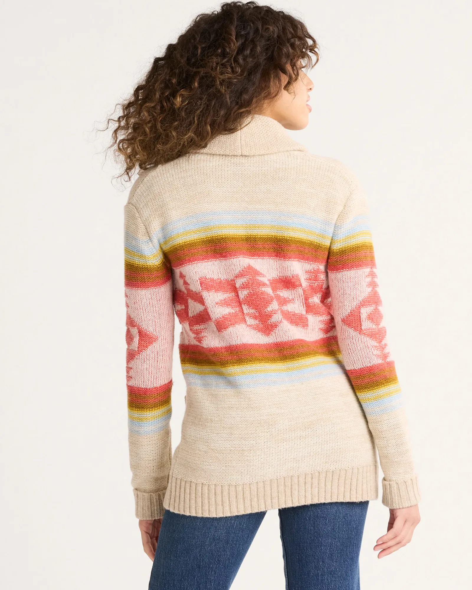 Pendleton WOMEN'S HERITAGE WOOL CARDIGAN TAN/ORANGE MULTI Discount