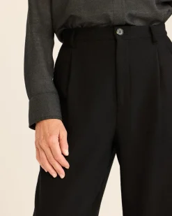 Pendleton WOMEN'S HERRINGBONE WOOL TROUSERS BLACK Best