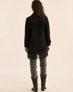 Pendleton WOMEN'S JOLENE WOOL FRINGED JACKET BLACK Best