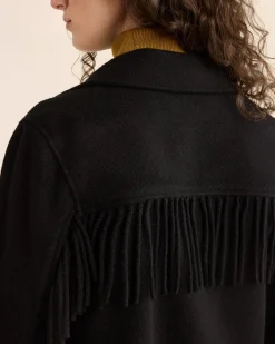 Pendleton WOMEN'S JOLENE WOOL FRINGED JACKET BLACK Best