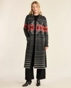 Pendleton WOMEN'S LAMBSWOOL DUSTER CARDIGAN BLACK HEATHER MULTI Outlet
