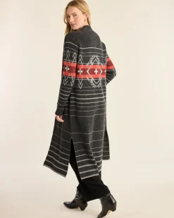 Pendleton WOMEN'S LAMBSWOOL DUSTER CARDIGAN BLACK HEATHER MULTI Outlet