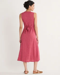 Pendleton WOMEN'S LANA SLEEVELESS LINEN DRESS PINK CHECK Online