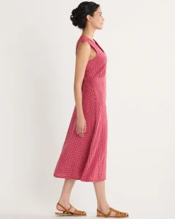Pendleton WOMEN'S LANA SLEEVELESS LINEN DRESS PINK CHECK Online