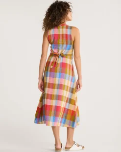 Pendleton WOMEN'S LANA SLEEVELESS LINEN DRESS PLAID MULTI Hot
