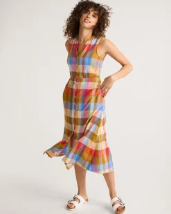 Pendleton WOMEN'S LANA SLEEVELESS LINEN DRESS PLAID MULTI Hot
