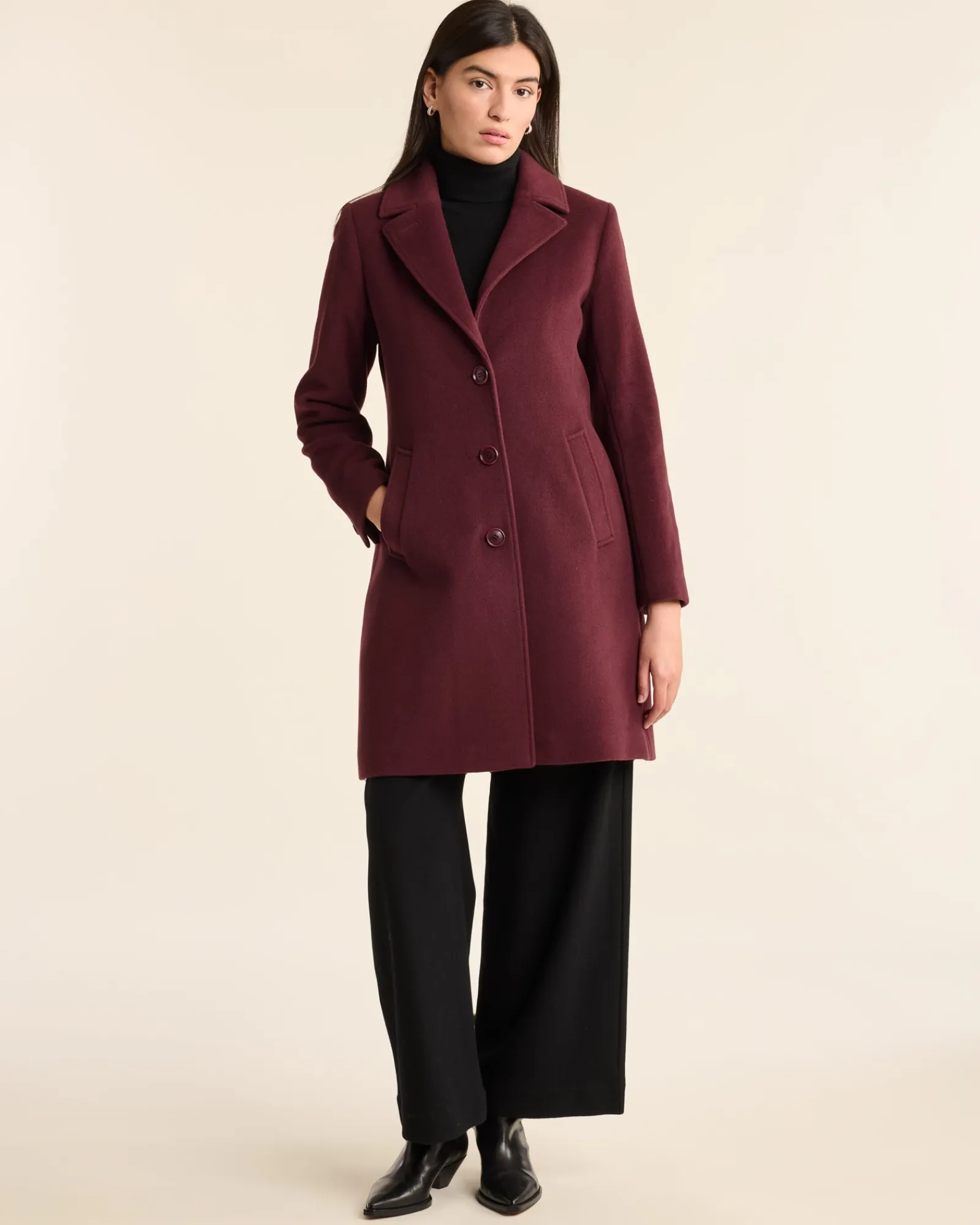 Pendleton WOMEN'S LOMBARD WOOL WALKER COAT MERLOT New