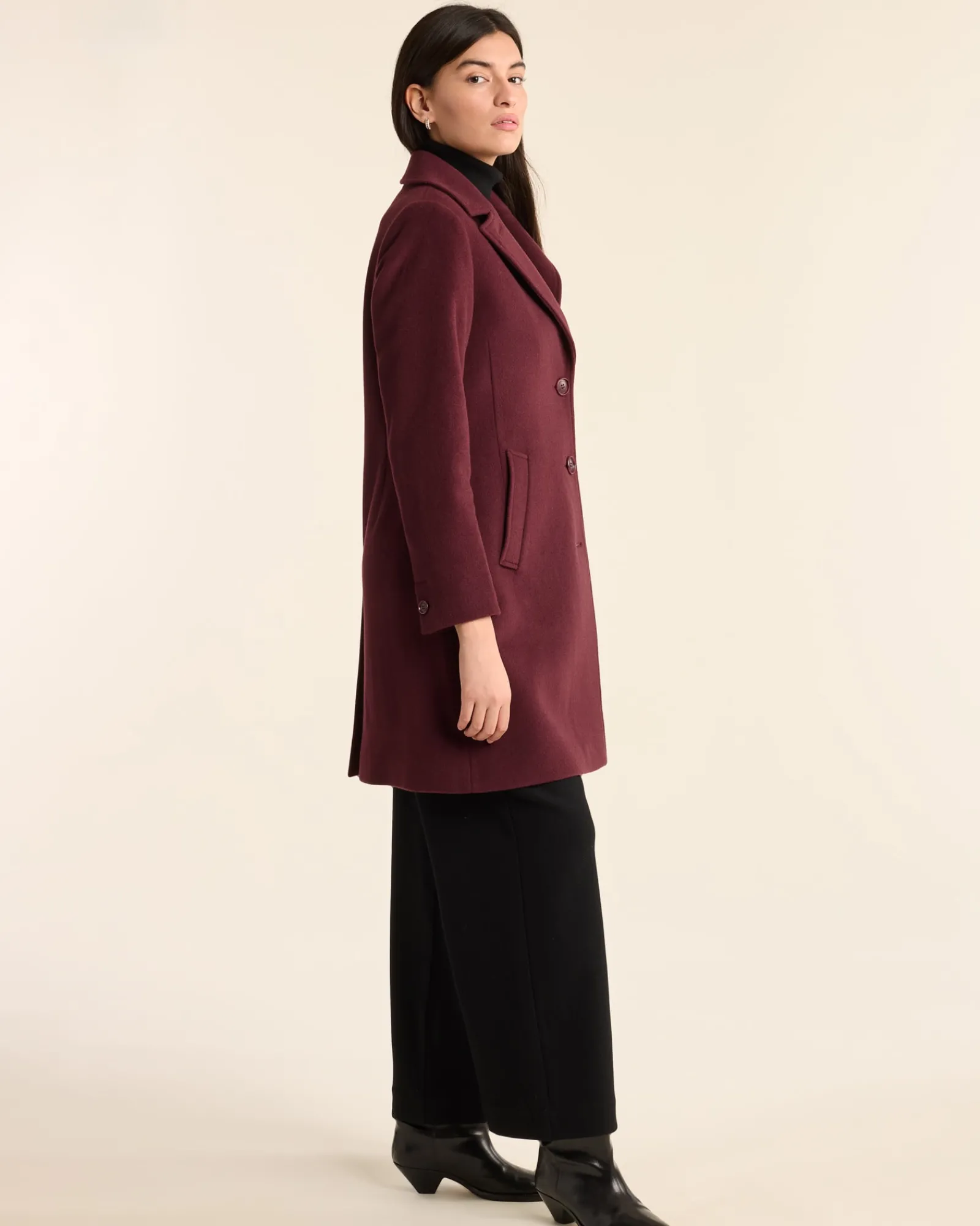 Pendleton WOMEN'S LOMBARD WOOL WALKER COAT MERLOT New