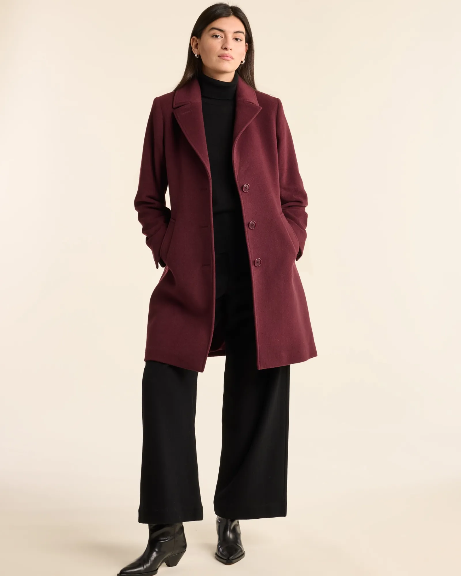 Pendleton WOMEN'S LOMBARD WOOL WALKER COAT MERLOT New