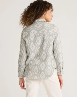 Pendleton WOMEN'S LONG BEACH DOUBLESOFT SHIRT MISTY BLUE Clearance