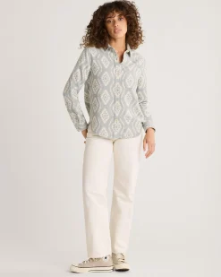 Pendleton WOMEN'S LONG BEACH DOUBLESOFT SHIRT MISTY BLUE Clearance