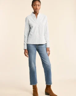 Pendleton WOMEN'S LONG-SLEEVE ELOISE SHIRT VINTAGE INDIGO/WHITE Hot