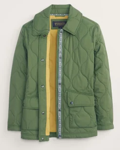 Pendleton WOMEN'S MARIGOLD CRINKLE QUILTED BARN COAT GREEN VINE Outlet