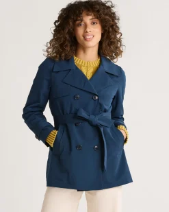Pendleton WOMEN'S MARLENE CLASSIC SHORT TRENCH COAT BLUE CLOUD Clearance