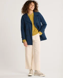 Pendleton WOMEN'S MARLENE CLASSIC SHORT TRENCH COAT BLUE CLOUD Clearance