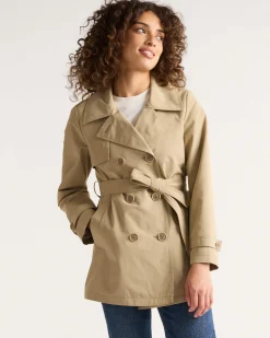 Pendleton WOMEN'S MARLENE CLASSIC SHORT TRENCH COAT LIGHT TAN Fashion