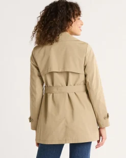 Pendleton WOMEN'S MARLENE CLASSIC SHORT TRENCH COAT LIGHT TAN Fashion