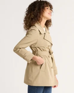 Pendleton WOMEN'S MARLENE CLASSIC SHORT TRENCH COAT LIGHT TAN Fashion