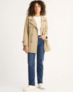 Pendleton WOMEN'S MARLENE CLASSIC SHORT TRENCH COAT LIGHT TAN Fashion