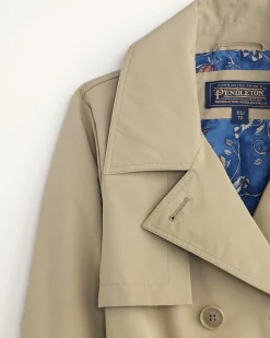 Pendleton WOMEN'S MARLENE CLASSIC SHORT TRENCH COAT LIGHT TAN Fashion