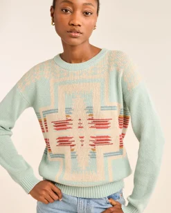 Pendleton WOMEN'S MONTERA COTTON SWEATER SEAFOAM HARDING New