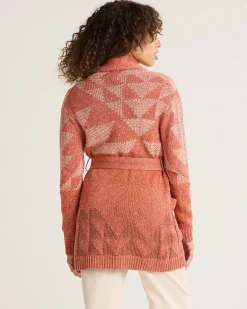 Pendleton WOMEN'S MONTEREY BELTED COTTON CARDIGAN RUST SUNSET Sale
