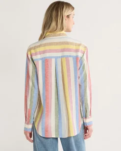Pendleton WOMEN'S COASTAL LINEN SHIRT MULTI STRIPE Sale